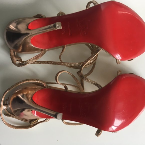 Louboutin 36.5 Gold New In Box - Picture 5 of 6